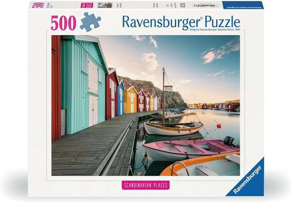 Ravensburger Puzzle 12000847, Lugares escandinavos - Cobertizos para botes en Smøgen, Suecia - Puzzle de 500 piezas para adultos y niños a partir de 12 años Puzzle Naty Shop Título predeterminado