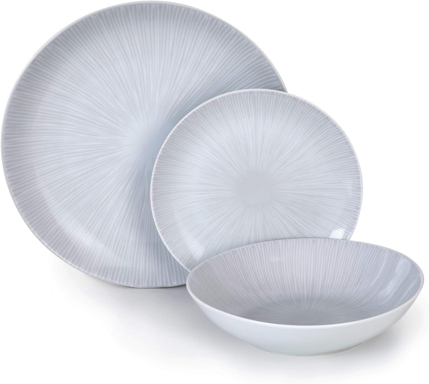 Barazzoni 82000625, Set veselă, 18 piese, 6 persoane, gri, porțelan Seturi vesela masa Naty Shop Default Title