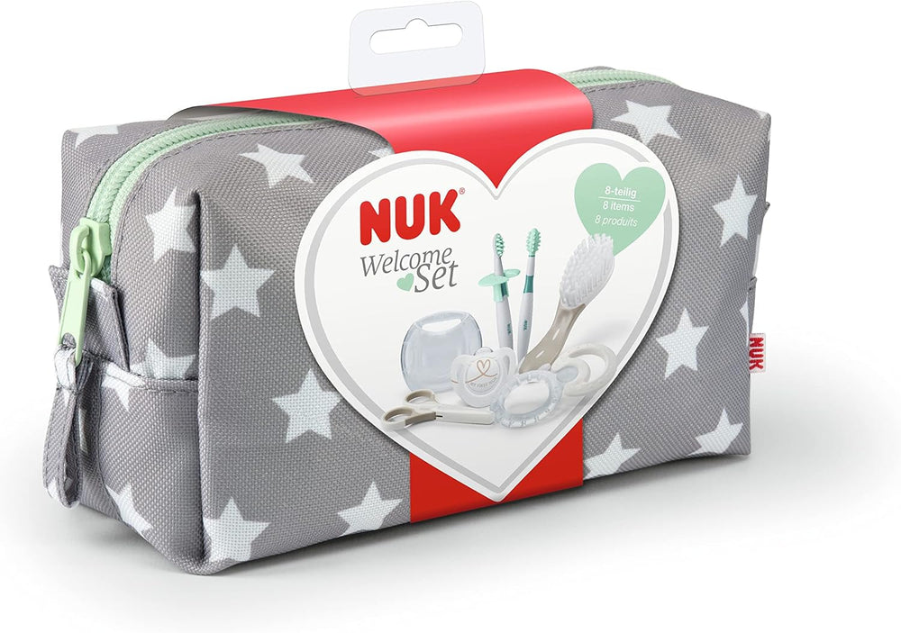 Set de bun venit NUK Baby Care | Kit perfect pentru nou-născuți | 7 produse NUK într-o pungă frumoasă | 7 piese