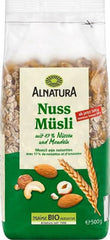 Muesli ecológico con nueces, 17% nueces y almendras, 0,5 kg