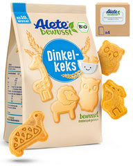 Alete Galletas Crujientes con Alac Ecológicas (4 x 125g) - Galletas Crujientes de Alac para bebés, sin aceite de palma, a partir de 10 meses