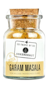 Ankerkraut Garam Masala, Gewürz für indisches Gericht, Leckeres Curry mit Fleisch würzen, Taste of Indien, 65 g im Korkenglas
