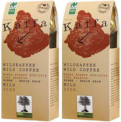 Kaffa Wild-Kaffee mild ganze Bohne 2er-Pack (2x 250g) bio vegan fair Arabica MildBohx2