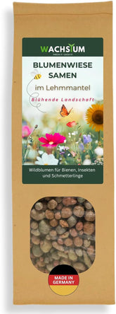Semillas de flores en una capa protectora de arcilla para abejas y mariposas, 400g. Plantas perennes y resistentes al invierno que crean un paisaje florido de 20 m². Hermosas semillas de flores silvestres para un colorido pasto de abejas. Regalo para niños.
