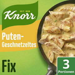 Knorr Fix Puten-Geschnetzeltes para ein leckeres Fleischgericht ohne geschmacksverstärkende Zusatzstoffe 3 porciones
