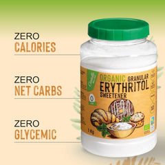 Eritritol natural ecológico, 10G = 7G azúcar, 1 Kg Edulcorantes Naty Shop