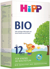 Leche de crecimiento orgánica HiPP (4 x 600 g) después de 12 meses con calcio, hierro, vitamina C y D para niños pequeños en crecimiento, la mejor calidad orgánica