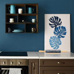 Relaxdays Nudelholz Marmor, Griffe aus Holz, Teigroller zum Kochen & Backen, mit Ablage, 48 cm, schwere Backrolle, blanco