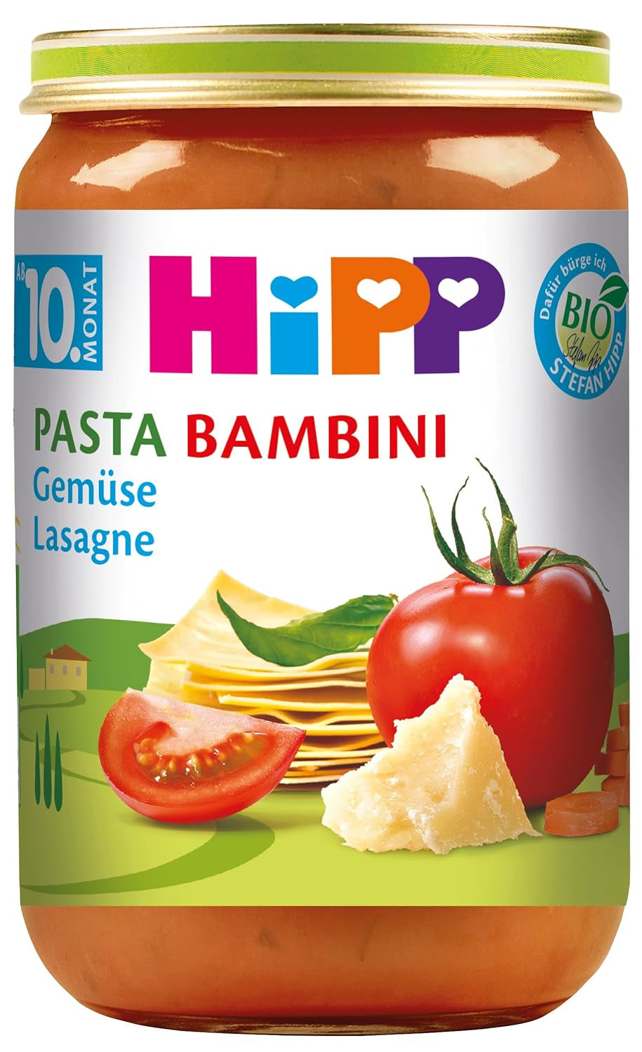 HiPP Pasta Bambini - Lasaña con verduras, paquete de 6 (6 x 220 g)