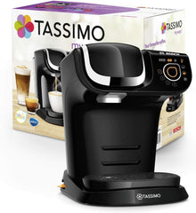 Espressor Tassimo My Way cu 2 capsule TAS6502 cu filtru de apă, peste 70 de băuturi, personalizare băuturi, varietate de cafea, preparare ușoară, 1.500 wați, negru