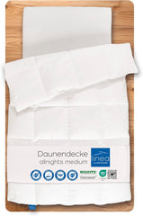 Allnights Edredón Edredón Mediano 135X200 100% Plumas Nuevas Y Plumón Hipoalergénico Lavable hasta 60 °C Hecho en Alemania Blanco Naty Shop Edredones y Edredones 135 X 200 Cm Clase De Calidez Media