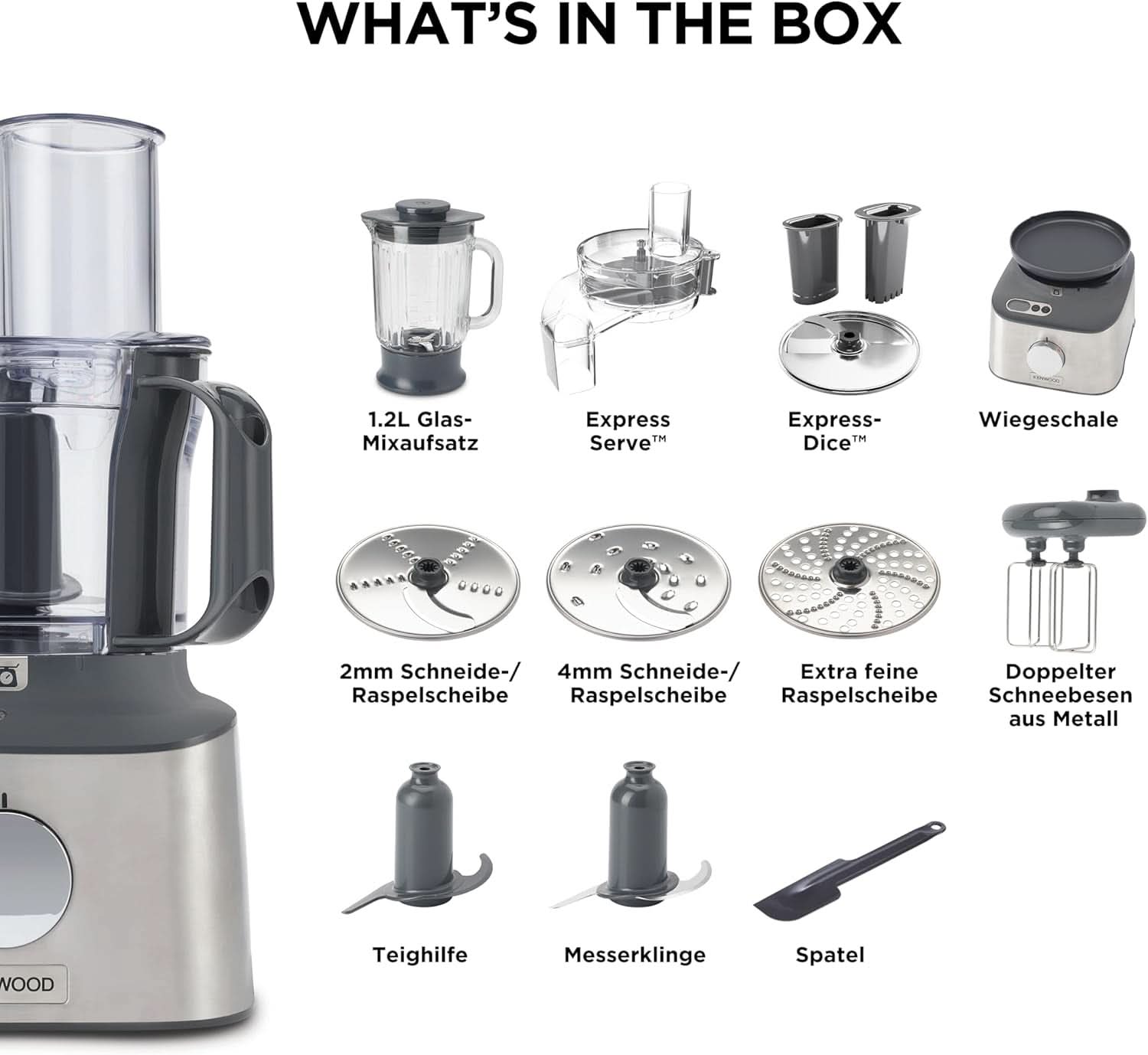 Robot de bucătărie compact Kenwood Multipro Compact+ FDM315SS, lamă din oțel inoxidabil Mama si Copilul Naty Shop