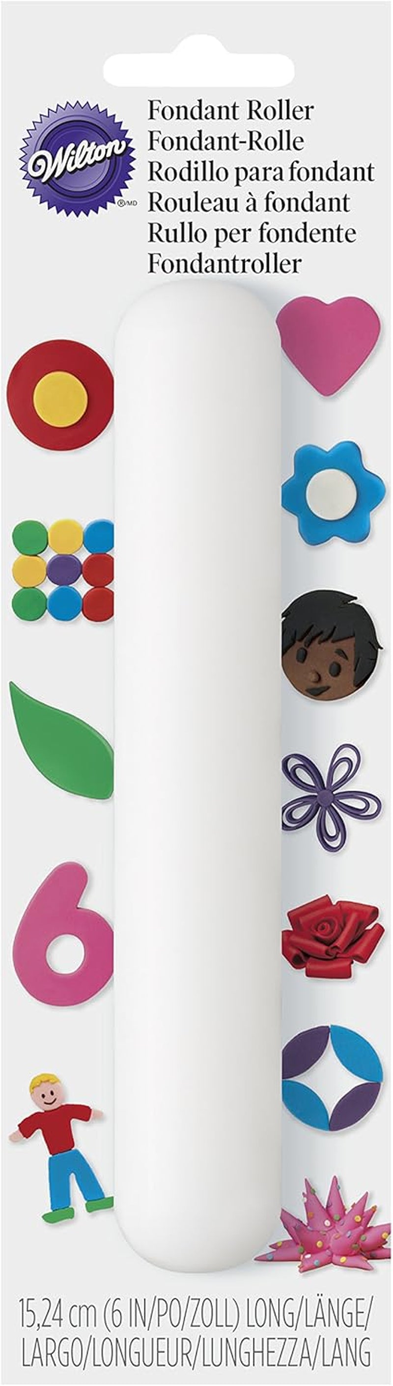 Wilton Rodillo para fondant, 2,6924000000000001 x 6,5278 x 22,174200000000003 cm, blanco