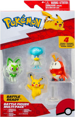 Pokémon PKW3402 - Multipack de figuras de batalla - Pack de 4 con Pikachu, Croc, Kwaks, Felori, figuras oficiales detalladas, 5 cm cada una Figuras de acción Naty Shop