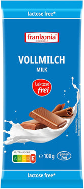 frankonia CHOCOLAT Ciocolată integrală cu lapte fără lactoză și gluten, 100 g