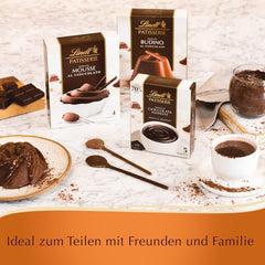 Lindt Schokolade - PATISSERIE Mousse Au Chocolat | 6X110G | Backmischung Für 4 Porciones Fluffige Mousse Al Cioccolato Aus Finester Schokolade | pastelería | Mezcla posterior | Mezcla Schokoladengeschenk para hornear y cocinar Naty Shop