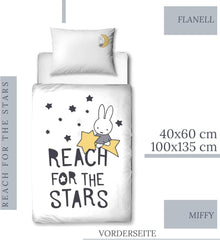 Ropa de cama infantil, conejito y estrellas, algodón Ropa de cama infantil Naty Shop