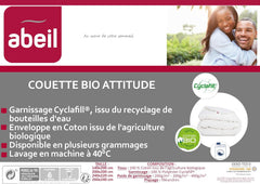Abeil Bio' Colcha Attitude, Ligera, Funda de algodón orgánico, Relleno: Poliéster Cyclafill® 200 G/M², Lavable a máquina, Certificado Oeko-Tex, 200 X 200 Cm Edredones y edredones Naty Shop