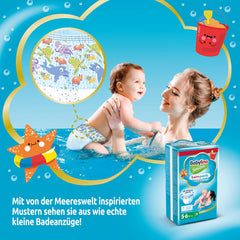 Pañales Sensitive Swim Pants, para mar y piscina, talla 5-6 (más de 14 kg), 84 piezas