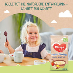 Milupa Papilla para bebés - Papilla de avena y frutas de 10 meses a 3 años, papilla 1 x 400 g (paquete de 2)