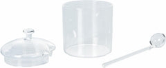 Zahărniță transparentă din sticlă borosilicată de 300 ml cu capac și lingură Good Morning