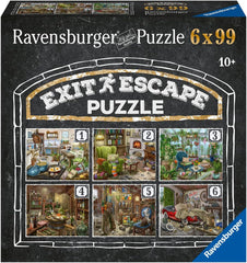 Ravensburger EXIT Puzzle - The Ghostly Manor House - 6X puzzle de 99 de piese pentru adulți și copii iubitori de puzzle cu vârsta de 10 ani și peste Puzzle Naty Shop Gotic