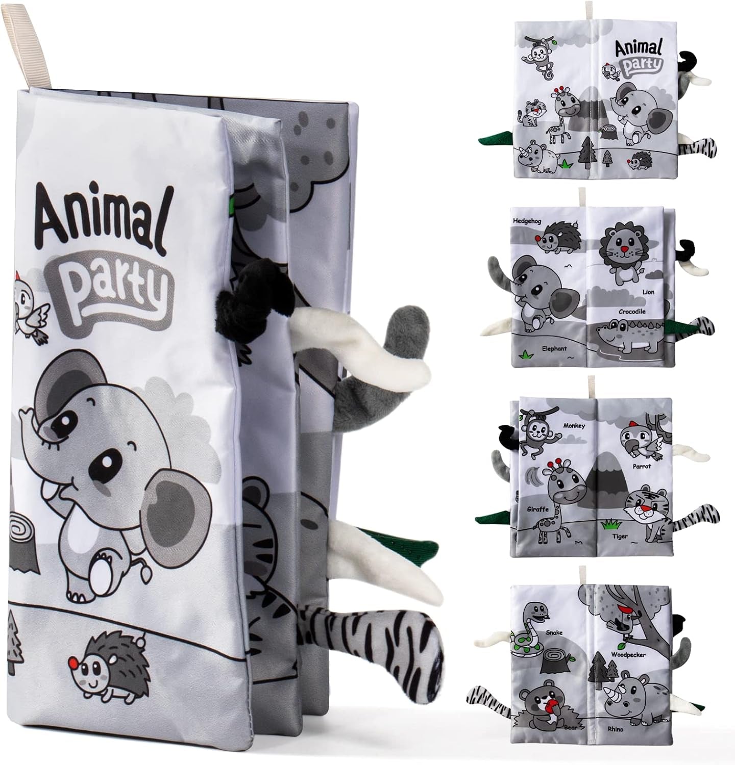 Akokie carte tactilă jucărie pentru copii de la 3 luni Carte Montessori jucărie pentru copii 0-6 luni carte pentru copii cadou pentru copii băiat fată jucărie senzorială carte de pânză jucărie pentru copii de la 3 6 9 luni Jucarii Bebe Naty Shop Cărți pentru copii