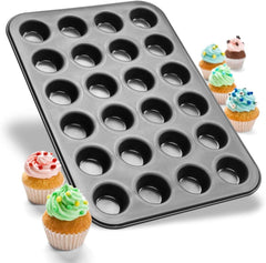 Zenker 6541 Mini-Muffinform 24Er Negro Metalizado – Antihaftbeschichte Für Perfekte Mini-Muffins, Ø 4,5 Cm, Made in Germany Moldes y bandejas para horno Naty Shop