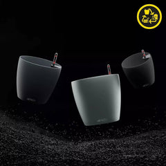 Jardinieră LECHUZA Classico Color ECO 60 Gri Închis | Jardinieră cu sistem de udare și indicator al nivelului apei | Fabricată din plastic 100% reciclat | Finisaj mat | Ø 60 x 55,5 cm | 18955