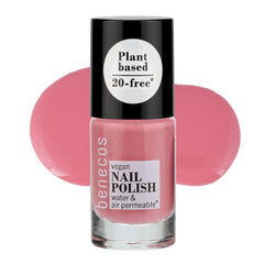 Benecos 20 Free Vegan Nail Polish Bubble Gum - esmalte de uñas de origen vegetal - de secado rápido y duradero - permeable al agua - enriquecido con biotina - 5ml