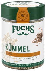 Fuchs Gewürze - Kümmel ganz - kräftiges Gewürz für Kohl- und Fleischgerichte oder zu Bratkartoffeln - ingrediente natural - 60 g en wiederverwendbarer, recyclebarer Dosis