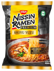 Nissin Ramen Premium - Shoyu Yuzu Paquete de 10 fideos instantáneos secos al aire estilo japonés con sabor a salsa de soja Yuzu y puerro seco (10 x 92,7 g)