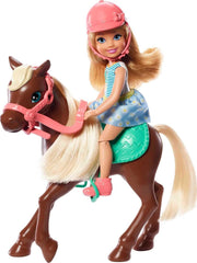 Barbie GHV78 - Set de joacă Club Chelsea cu păpușă și cal, aprox. 15 cm, blondă, cu haine și accesorii, cadou de jucărie pentru copii cu vârsta între 3 și 7 ani