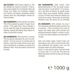 Greatvita Eritritol 1000 G | Kalorienfreie Süßungsmittel & Zucker-Alternativa | Zahnfreundlich, Gut Löslich y sin gluten | Ideal para comidas rápidas, postres y edulcorantes horneados Naty Shop