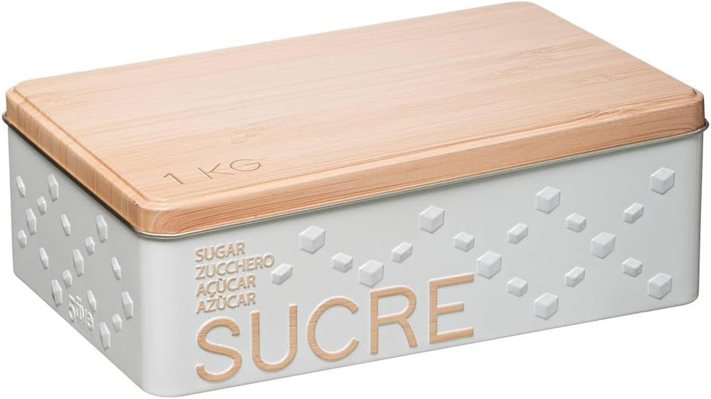 Zahărniță metalică tip cub „scandinave nature” albă - 5 five simply smart