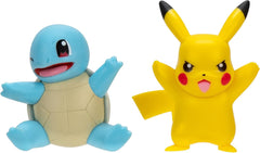 Pokémon PKW3586 - Paquete de figuras de batalla - Pikachu y Schiggy Figuras detalladas oficiales de 5 cm cada una Figuras de acción Naty Shop Pikachu y Schiggy