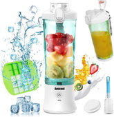 Batidora Smoothie Maker to Go, Mini Standmixer Tragbar Mit 6-Klingen Edelstahl, Enstafter Mit Reisedeckel, Batidora Portátil USB Elektrisch Botella 600Ml, Batidora Shaker Slushy Maker Wasserdichter Bucatarie Naty Shop