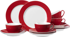 Serviciu de cafea Ritzenhoff & Breker Doppio, 12 piese, veselă din porțelan, roșu