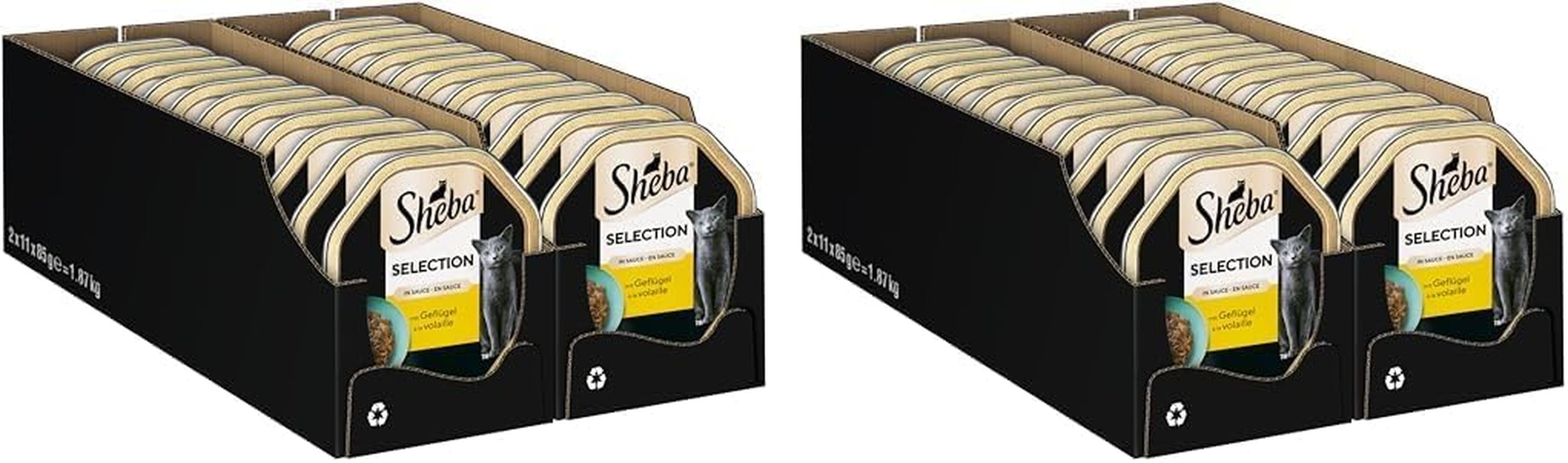 SHEBA Bowl Hrană umedă pentru pisici Selecție în sos Mușcături cu pui 2 X 11 X 85G