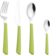 Tacâmuri JANE, oțel inoxidabil lustruit 18/0, mânere din plastic verde, 24 bucati Bucatarie Naty Shop