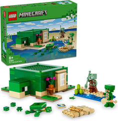 LEGO Minecraft La Casa de la Playa de la Tortuga, Casa de Juguete con Accesorios para Niñas y Niños de 8 Años, Set con Animales y Personajes de Videojuegos, Regalo para Gamers 21254 Juegos de Construcción Besuche den LEGO-Store Single