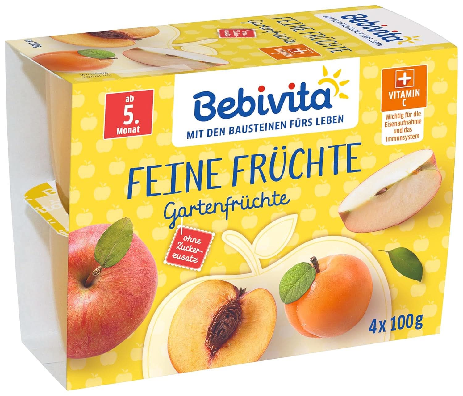 Fructe fine, zmeură în piure de măr-pere, pachet de 6 (6 x 4 x 100 g) Mama si Copilul Naty Shop Set de 6 ( 6 X 4 X 100 G ) Fructe de grădină
