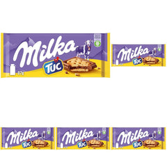 Galletas TUC 1 x 87g | Chocolate con leche alpino | con mini galletas saladas | Chocolate elaborado con leche 100% alpina | Barra de chocolate (paquete de 5)