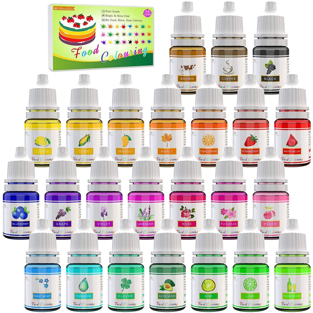 Set de 24 coloranți alimentari lichizi, 24 x 6 ml Naty Shop