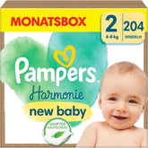Pampers Pañales para bebé talla 2 (4-8 kg) Harmony, protección suave para la piel e ingredientes de origen vegetal, 204 piezas Mother and Baby Naty Shop