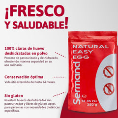 Eiklarpulver (350g) | Getrocknetes Eiklar Pulver | Eialbumin para Backen & Kochen | Ohne Zusatztoffe | Envasado en bolsa con cremallera sin lactosa