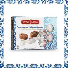 – Polvorones de ciocolată cu bucăți de ciocolată, cea mai înaltă calitate, biscuiți tipici de Crăciun, rețetă artizanală, 250 g (pachet de 2)