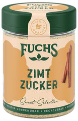 Fuchs Gewürze - Zimt Zucker - Klassiches Gewürz für Milchreis, Pfannkuchen oder Wafeln - aus natürliche Ingrediente - 100 g en wiederverwendbarer, recyclebarer Dosis