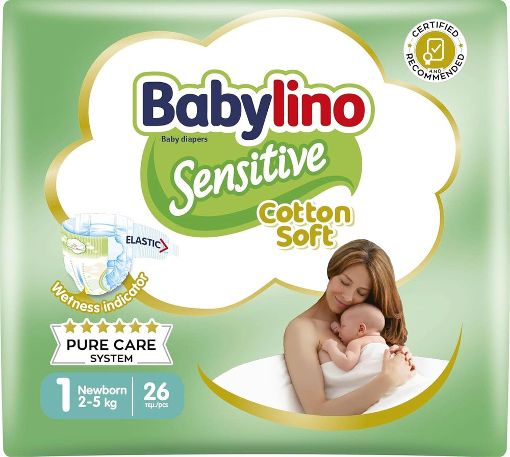 Babylino Pañales sensibles y delicados para niños, varias tallas Madre e Hijo Naty Shop Talla 1 (26 piezas)