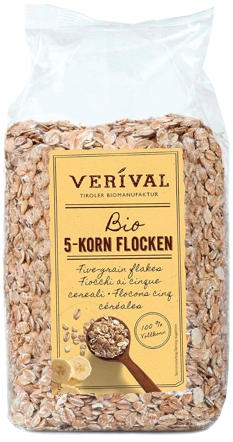 Verival 5-Korn Flocken - Bio, 6Er Pack (6 X 500 G) Cereale Naty Shop Default Title
